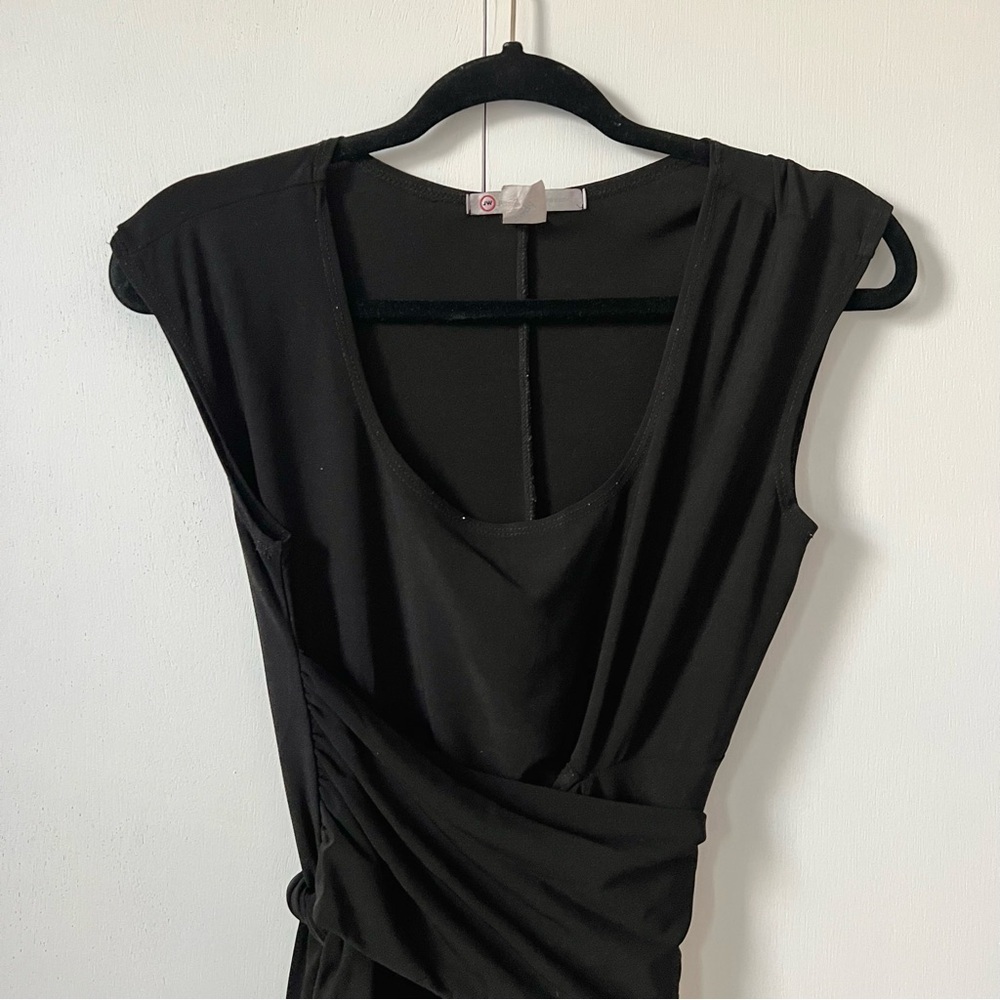 Japanese Weekend Maternity Black Wrap Tie Front Top Woman’s Small - Picture 2 of 9